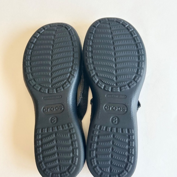 Men’s Crocs Black Canvas Rubber Flip Flops size 8 - Picture 11 of 14